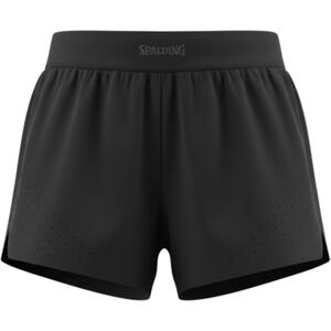 Spalding Womens Black Perforated Running Shorts Size S Athletic Gym Activewear